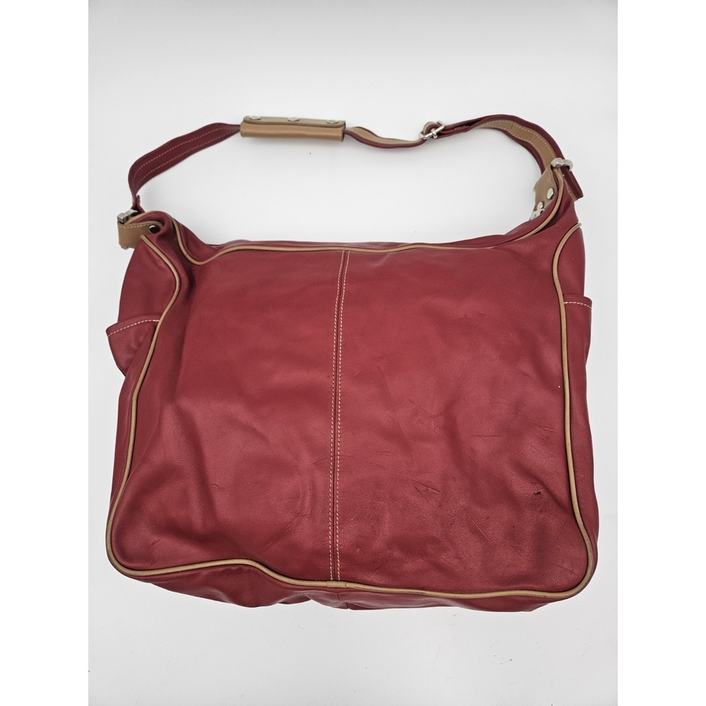 Arcadia Red Patent Leather Embossed Gateaway XL Weekender Tote Travel Bag Italy